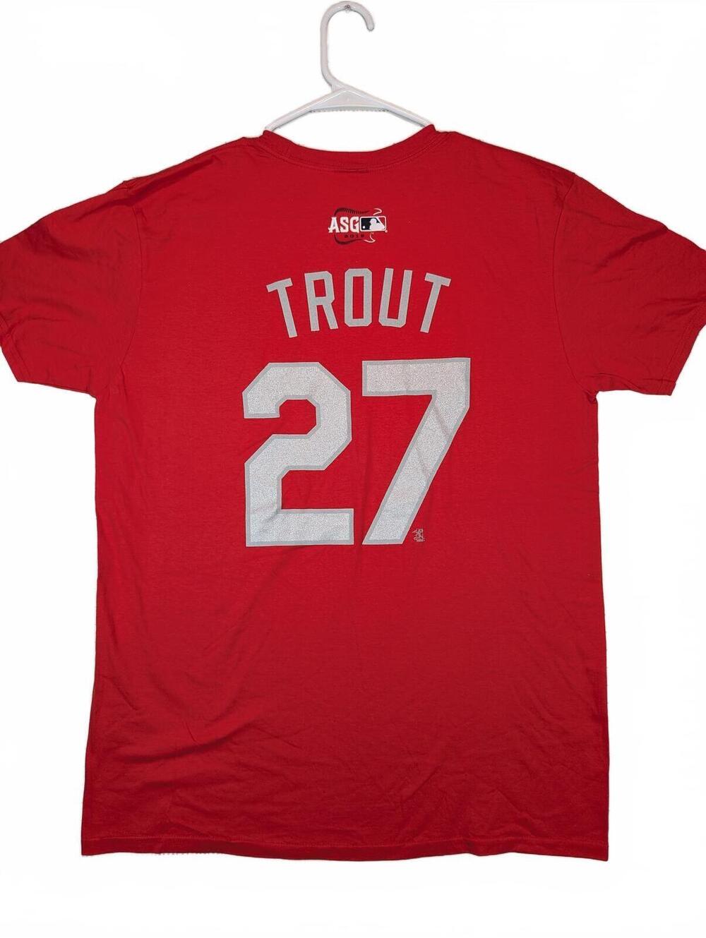 Majestic ASG 2019 American League Mike Trout Baseball Tee Shirt Mens Large
